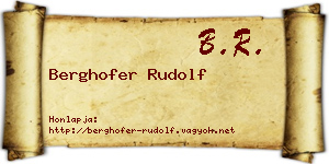 Berghofer Rudolf névjegykártya